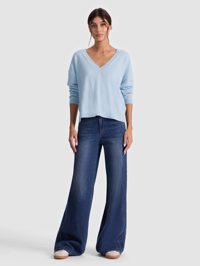 WILLIAMS CASHMERE PULLOVER - CAROLINA BLUE