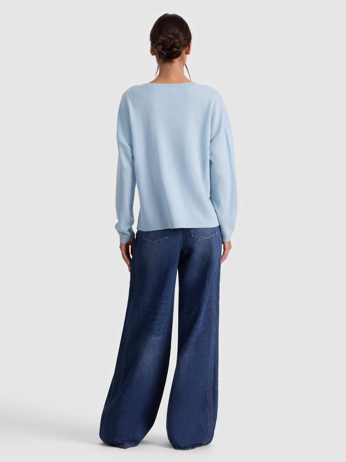WILLIAMS CASHMERE PULLOVER - CAROLINA BLUE