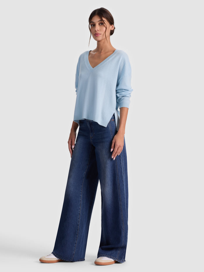 WILLIAMS CASHMERE PULLOVER - CAROLINA BLUE