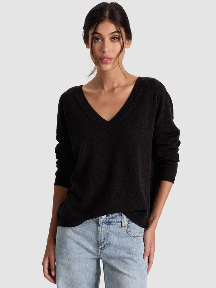 WILLIAMS CASHMERE PULLOVER - BLACK