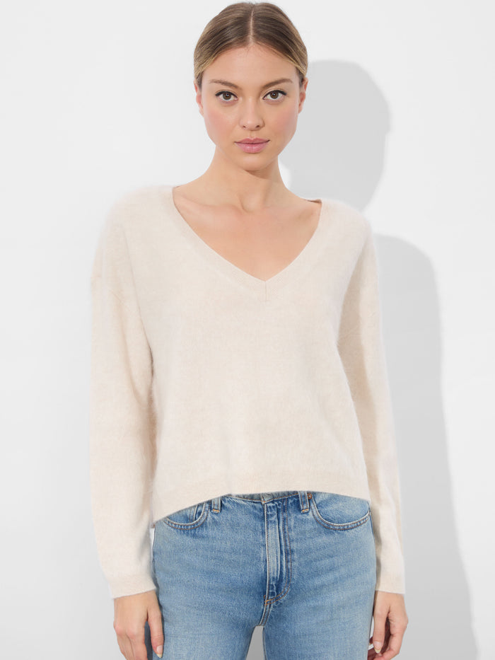 WILLIAMS CASHMERE PULLOVER - OATMEAL HEATHER