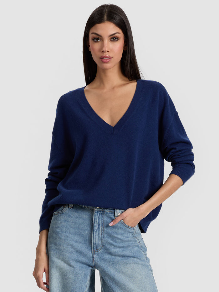 WILLIAMS CASHMERE PULLOVER - INDIGO