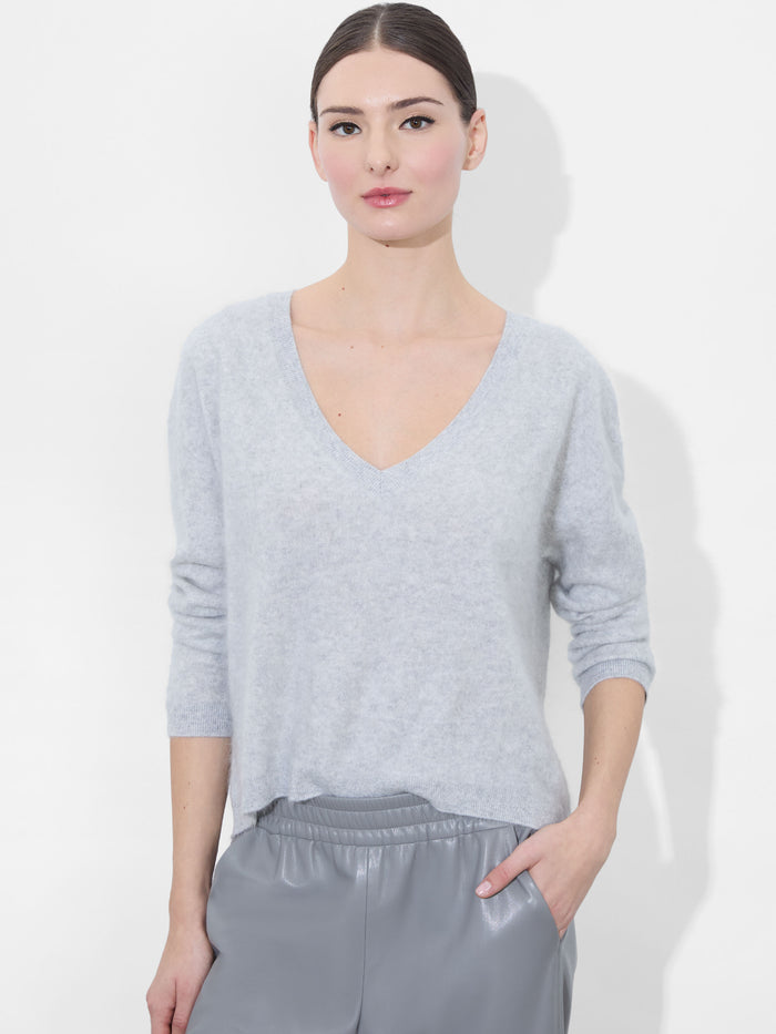 WILLIAMS CASHMERE PULLOVER - STORM GREY HEATHER