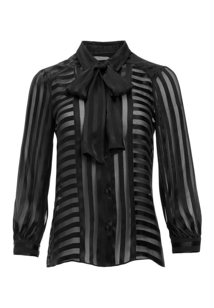 WILLIS TIE NK BTN DWN - SHADOW STRIPE BLACK