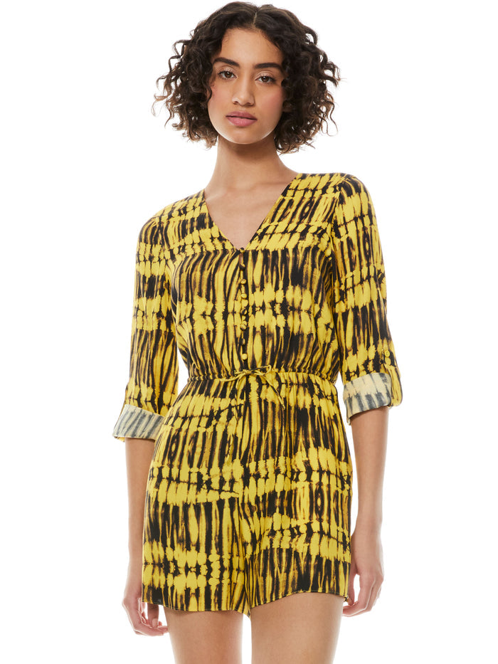 WINNIE BUTTON FRONT ROMPER - SUN DRENCHED SUNBEAM