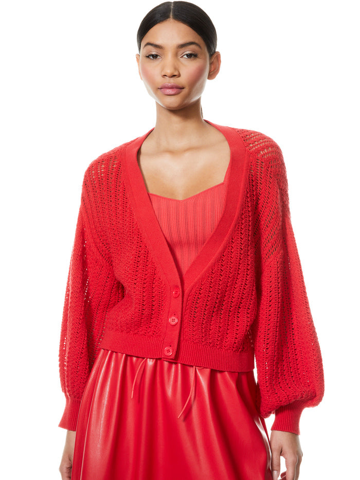 WINSOR SLOUCHY CARDIGAN - BRIGHT POPPY