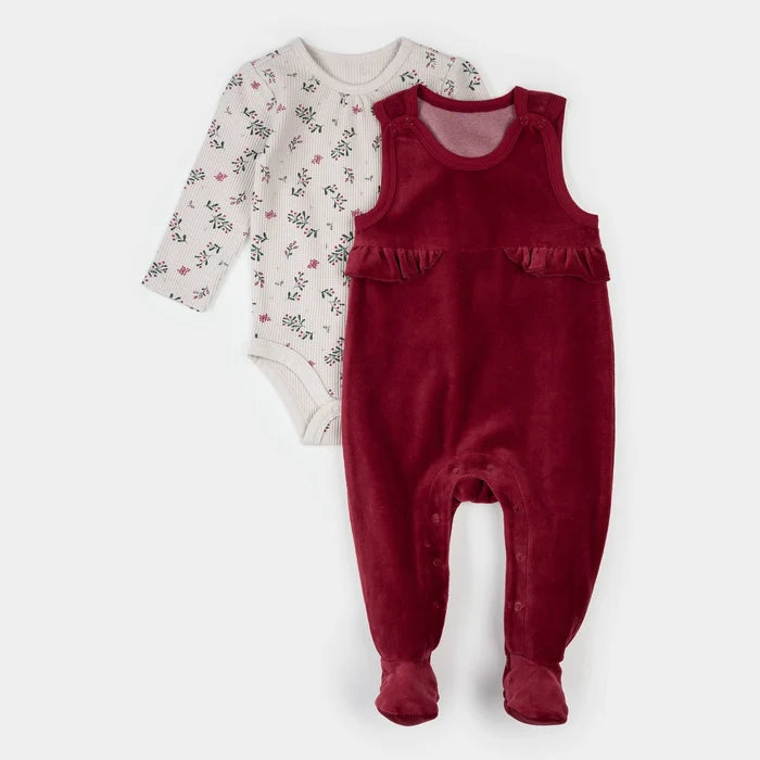 Winter Holly Overall Set
