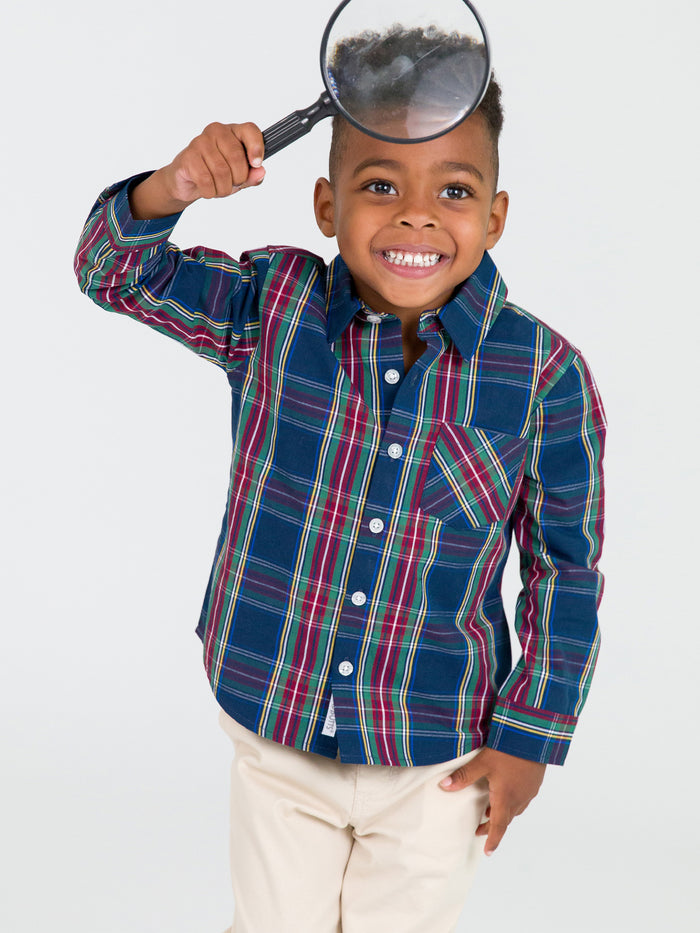 Winter Nights Plaid Button Down Shirt
