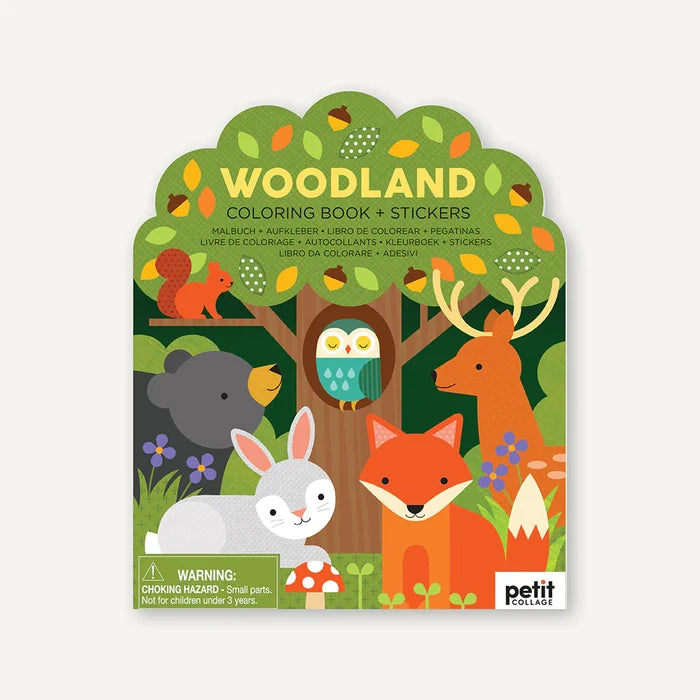 Woodland Coloring Book and Stickers
