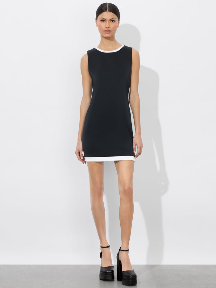WYNELL MINI DRESS - BLACK/OFF WHITE