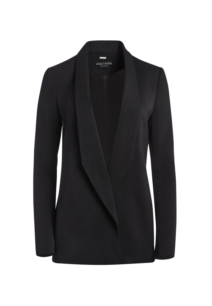 XAVIER DRAPED BLAZER - BLACK