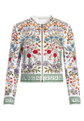 YARDLEY BEADED CROPPED JACKET - WHITE/MULTI