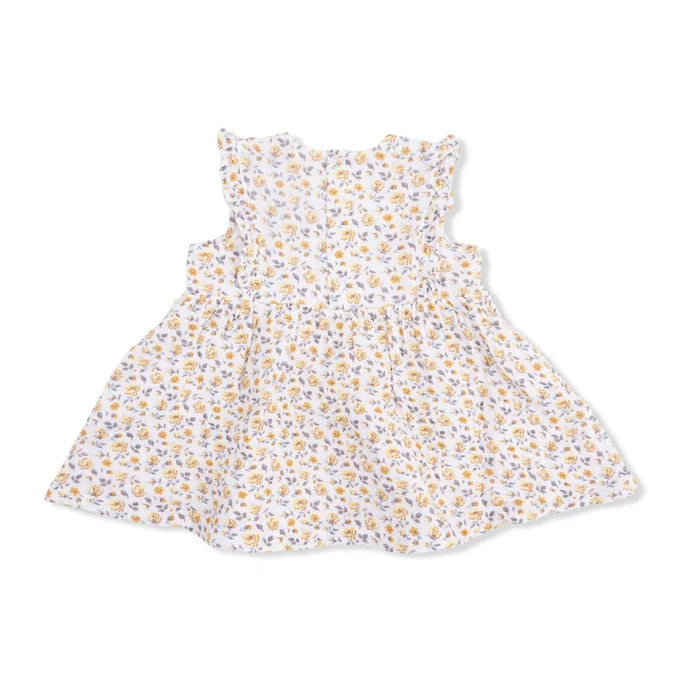 Yellow Country Roses Ruffle Dress