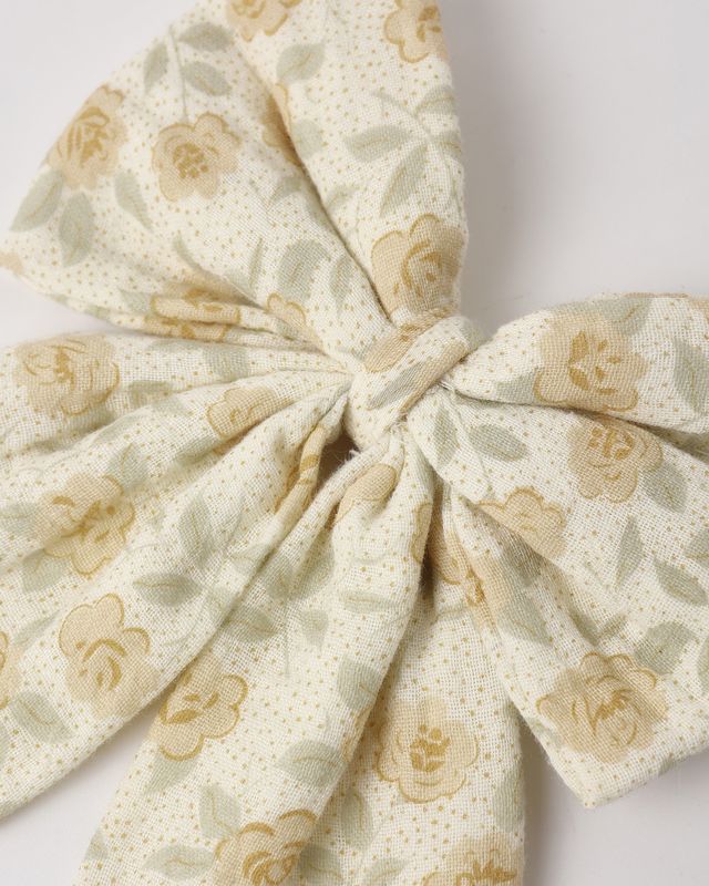 Yellow Floral Oversized Bow Hair Clip