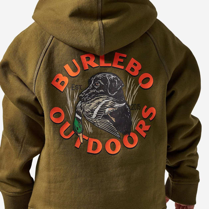 YOUTH FLEECE HOODIE - DUCK DOWN - HUNTER GREEN