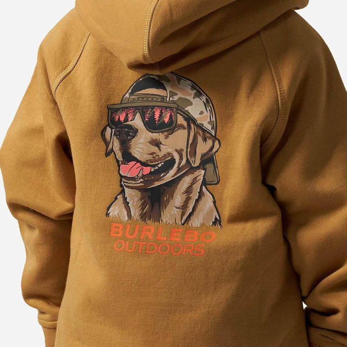 YOUTH FLEECE HOODIE - MALLARD CAMO DOG - LIGHT BROWN