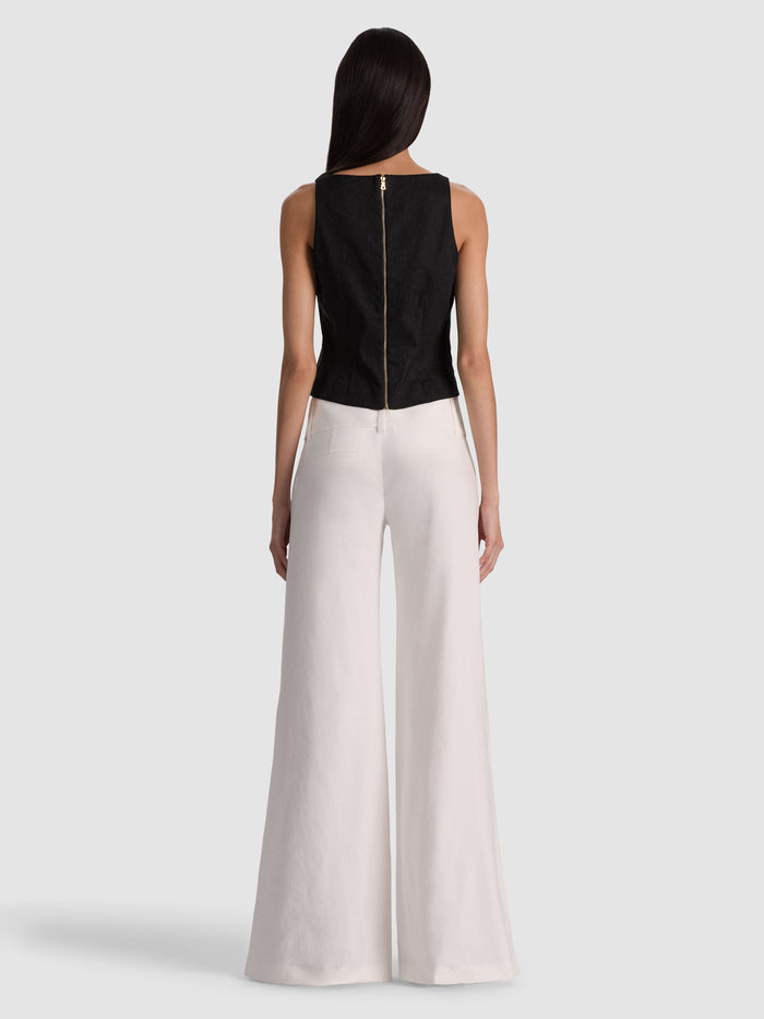 YVETTE BOAT NECK TANK - BLACK