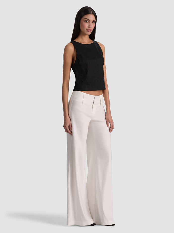 YVETTE BOAT NECK TANK - BLACK