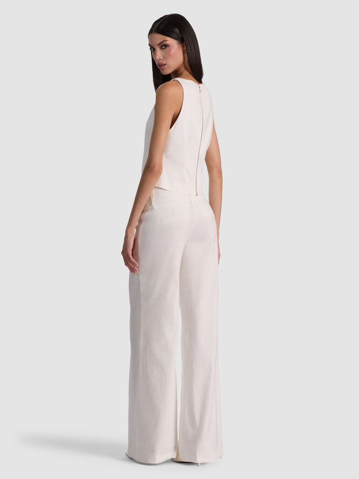 YVETTE BOAT NECK TANK - OFF WHITE