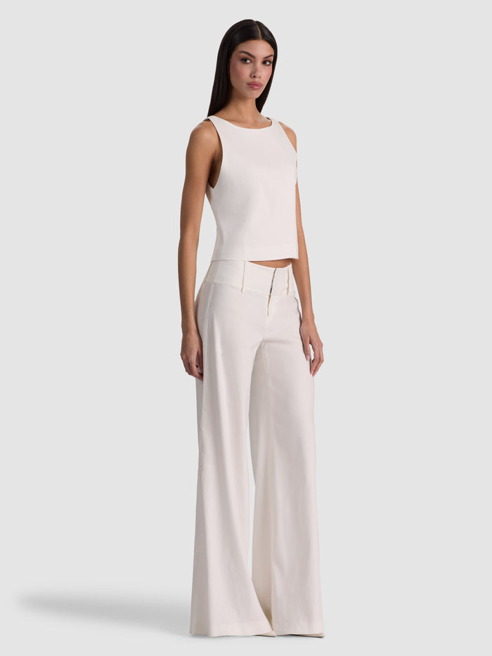 YVETTE BOAT NECK TANK - OFF WHITE