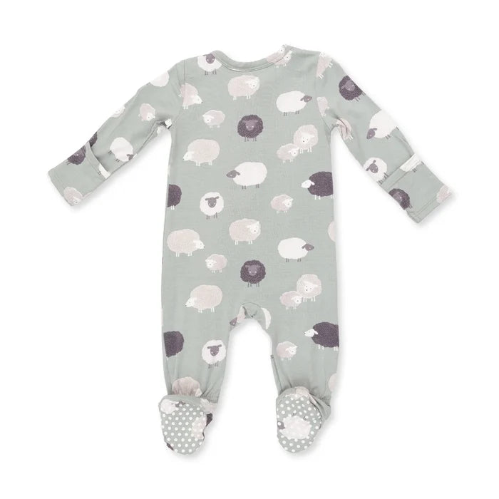 Zippered Footie- Black Sheep