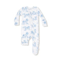 Zippered Footie- Blue Farm Toile
