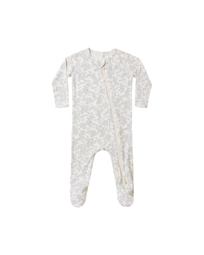 Zippered Footie- Cloud Floral