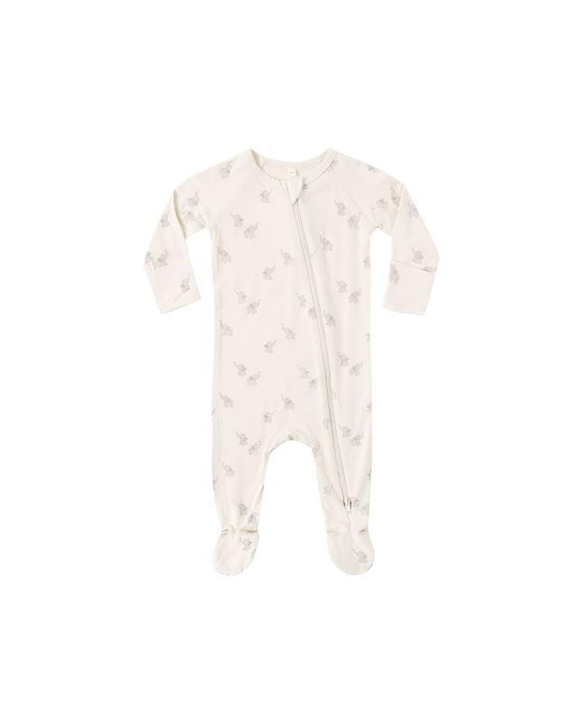 Zippered Footie- Elephants