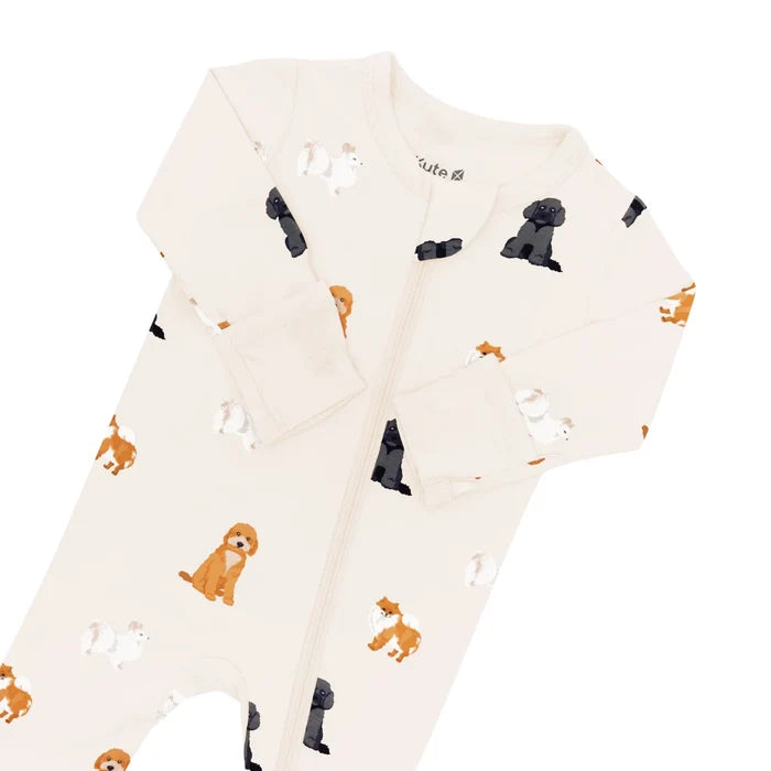 Zippered Footie- Fluffy Dog