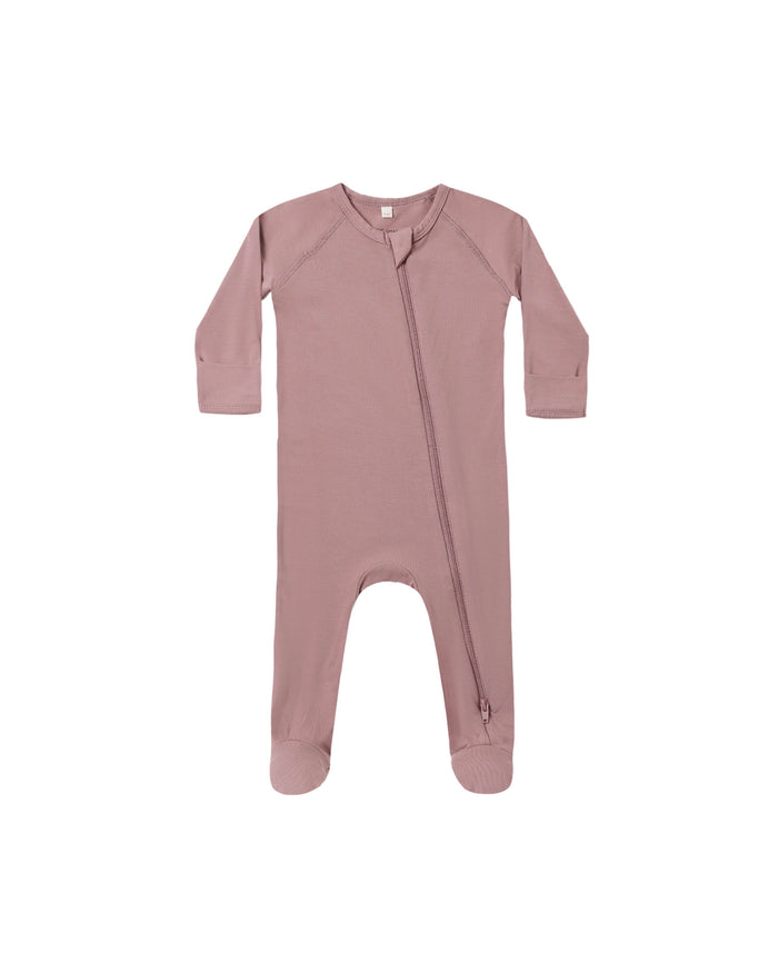 Zippered Footie- Mulberry