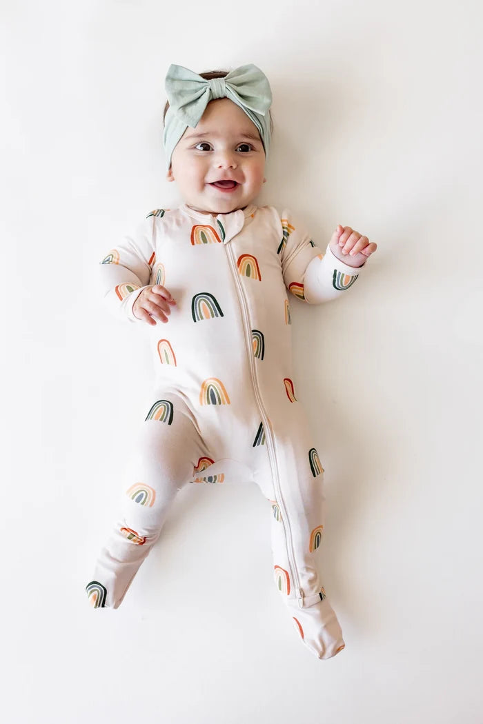 Zippered Footie- Retro Rainbow