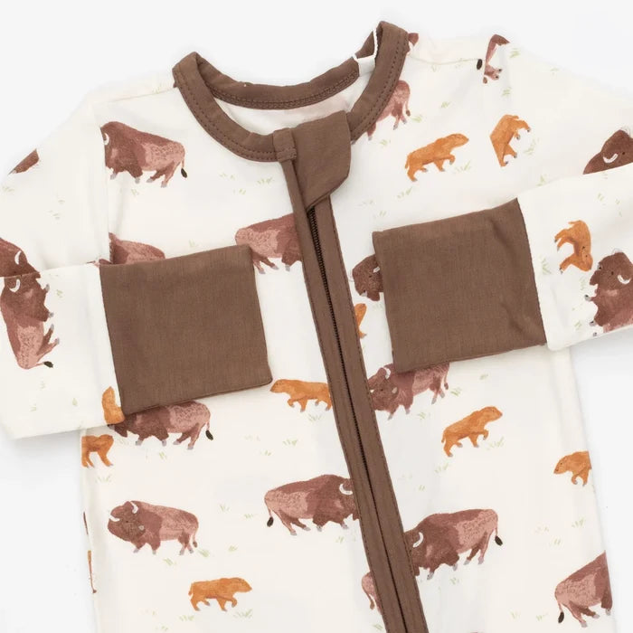 Zippered Romper- American Buffalo