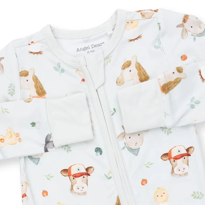 Zippered Romper- Baby Farm Faces