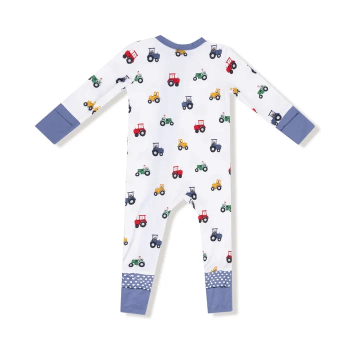 Zippered Romper- Mini Tractors