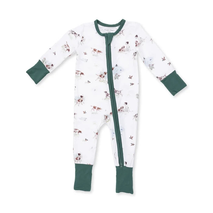 Zippered Romper- Pointer Pups and Duck Buddies