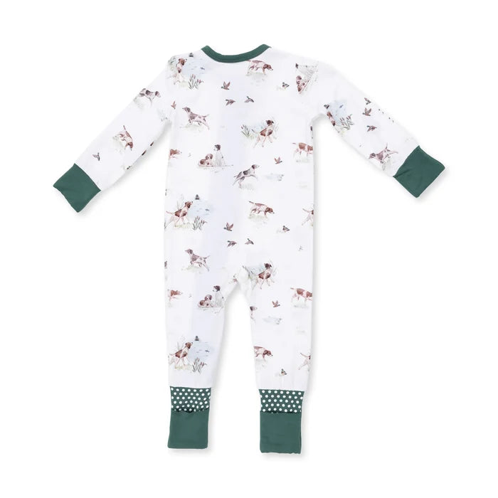 Zippered Romper- Pointer Pups and Duck Buddies