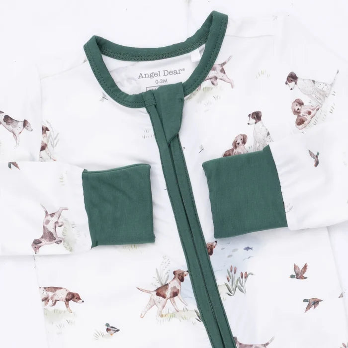 Zippered Romper- Pointer Pups and Duck Buddies