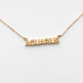 Zodiac Block Font Script Necklace