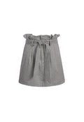 ZOYA BELTED PAPER BAG MINI SKIRT - BLACK/WHITE